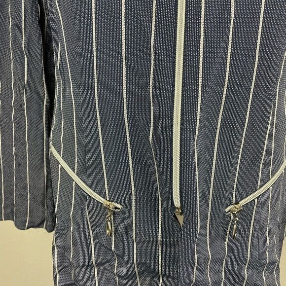 Vintage Expo Womens Striped Suit Jacket with Zip Pockets Size M - Picture 4 of 7